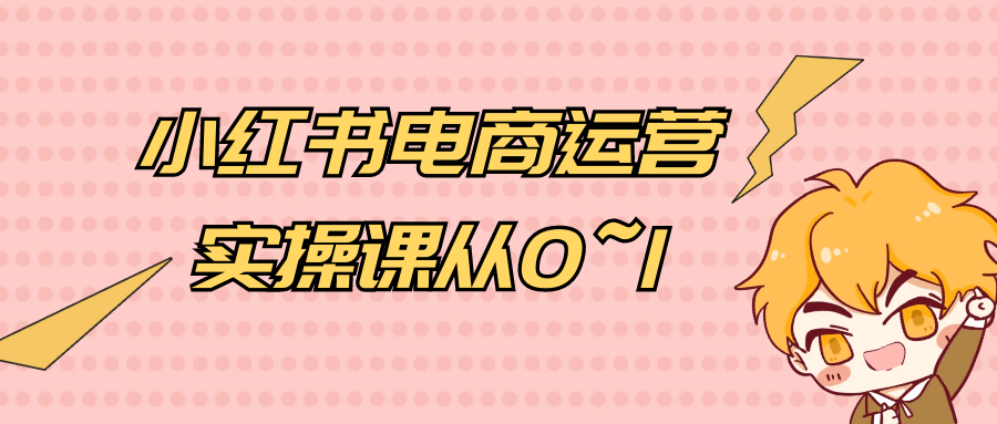 小红书电商运营实操课从0~1-久丫丫资源网